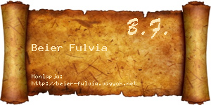 Beier Fulvia névjegykártya